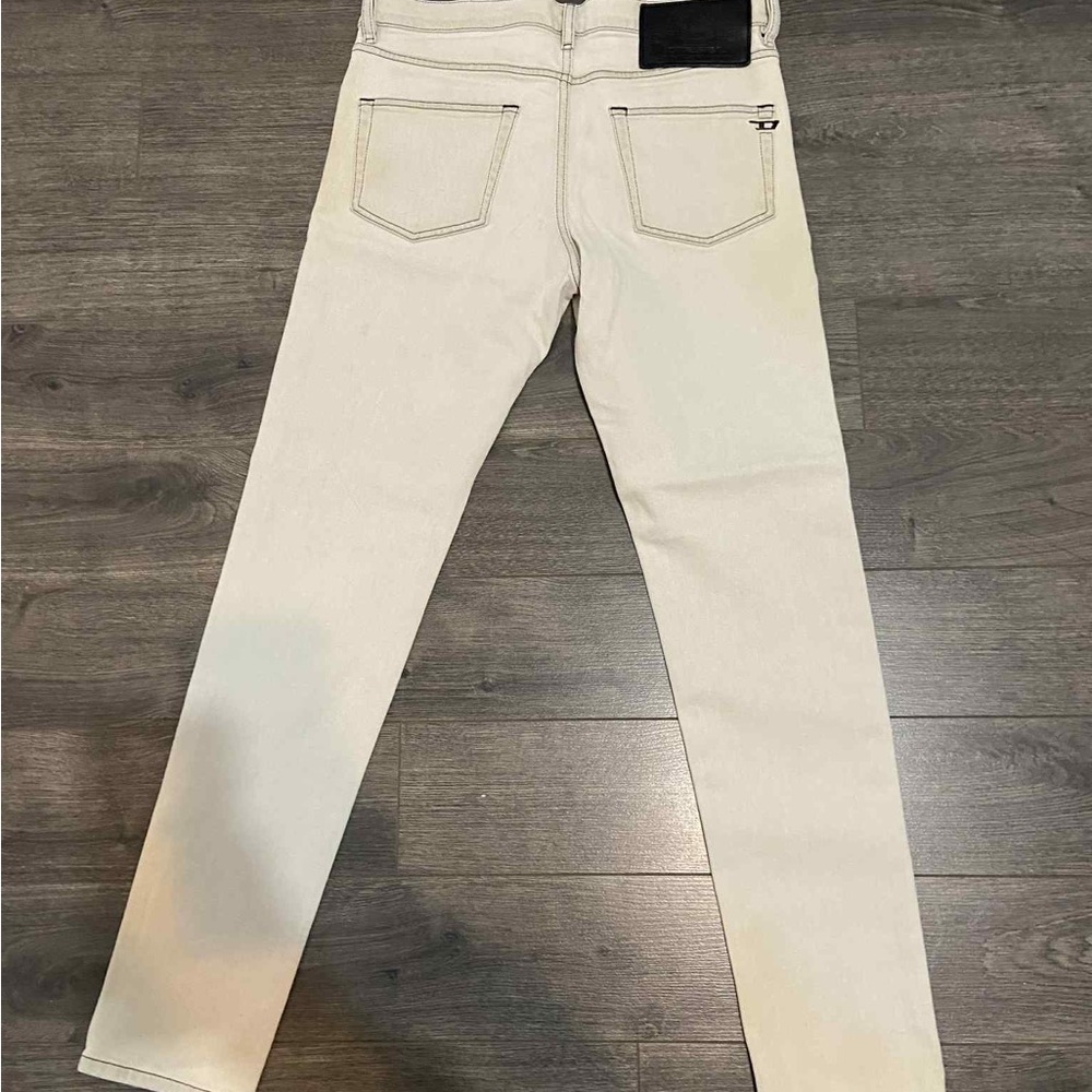 Diesel Off-White Jeans with Black Patch